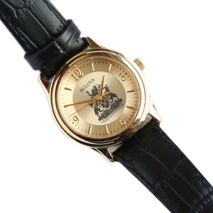 Gold faced women's watch with imprint of the Legislative Assembly coat of arms