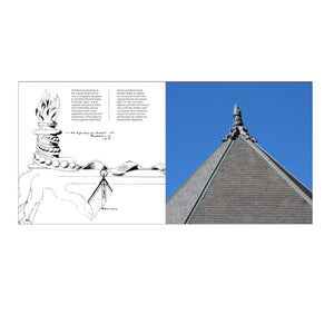 Architectural drawing and photo of the Legislative Building roof