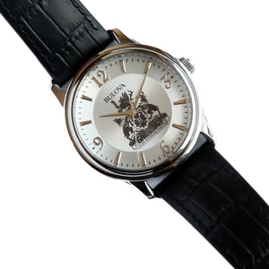 Silver face watch with imprint of Legislative Assembly coat of arms