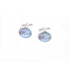 Load image into Gallery viewer, Vintage Toronto map under clear glass dome cufflinks