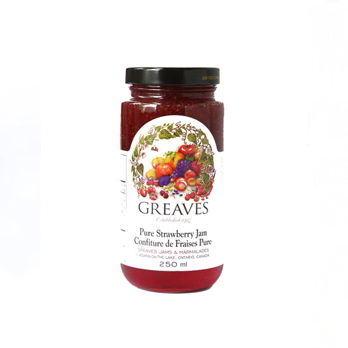 glass jar of locally crafted pure strawberry jam