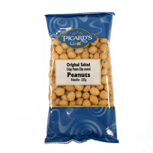Bag of crispy potato chip covered peanuts in original salted flavour