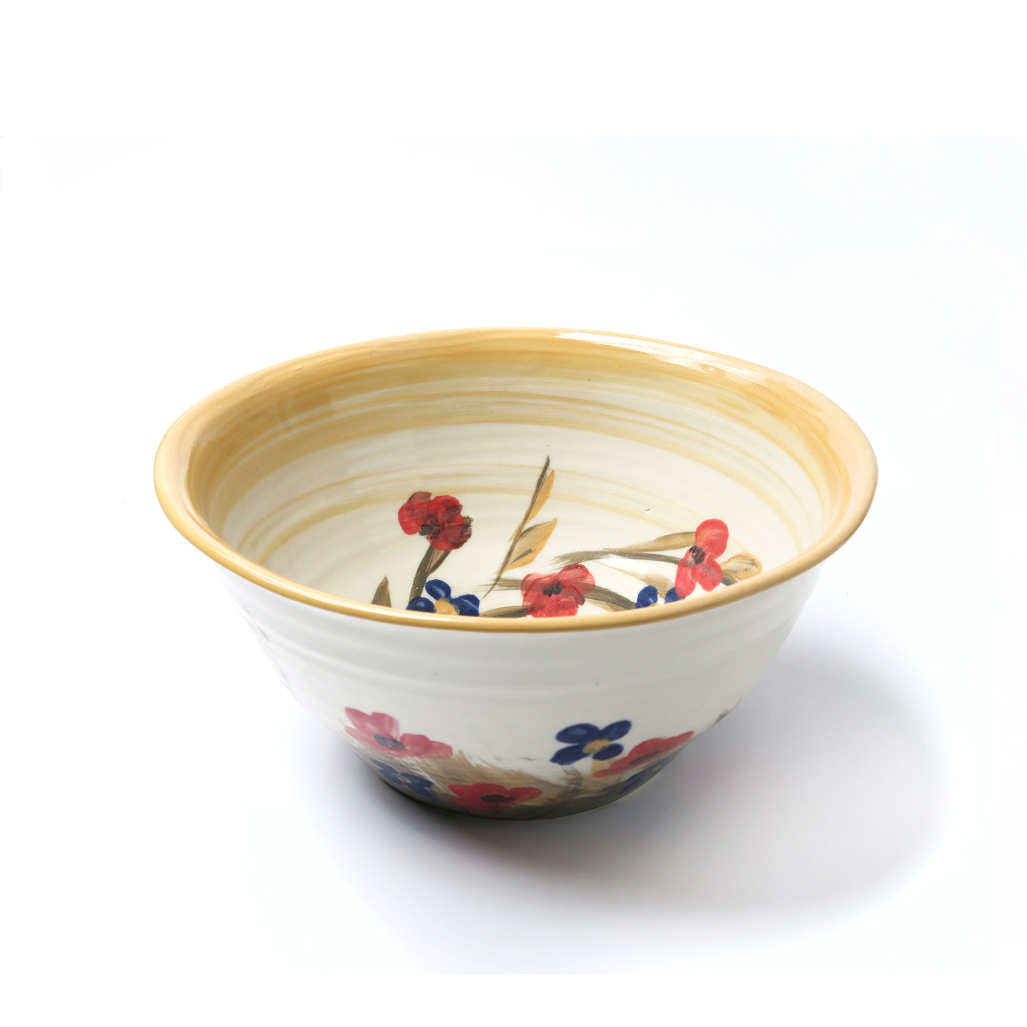 Load image into Gallery viewer, Bowl with hand painted poppies and a dragonfly